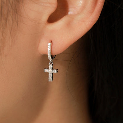 Moissanite Cross Earrings